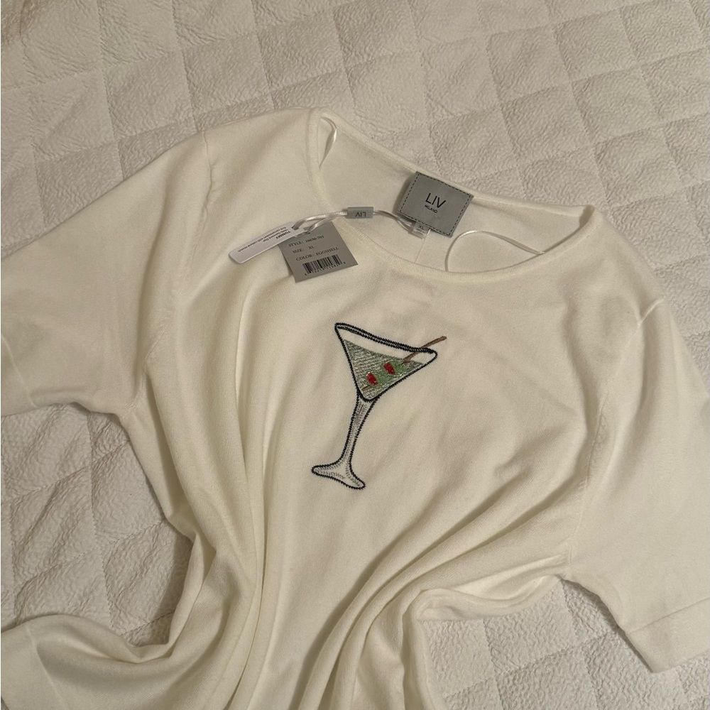 Martini beaded knit top